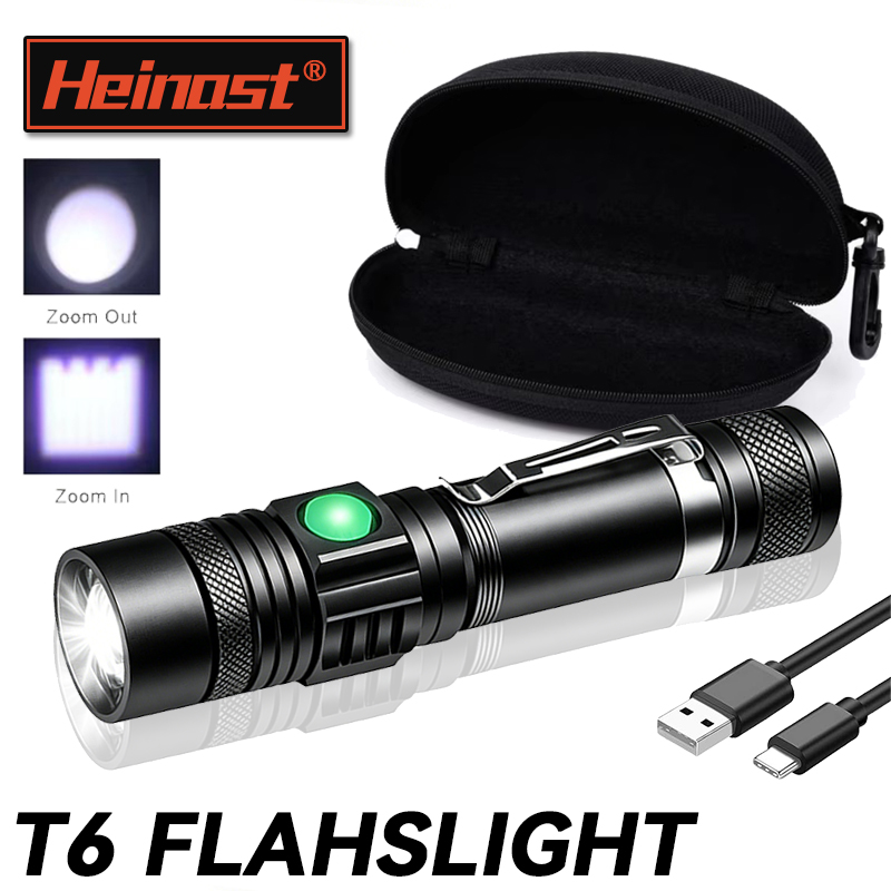 Outdoor Lighting For Home - T6 LED oplaadbare zaklamp, 18650 zoombare