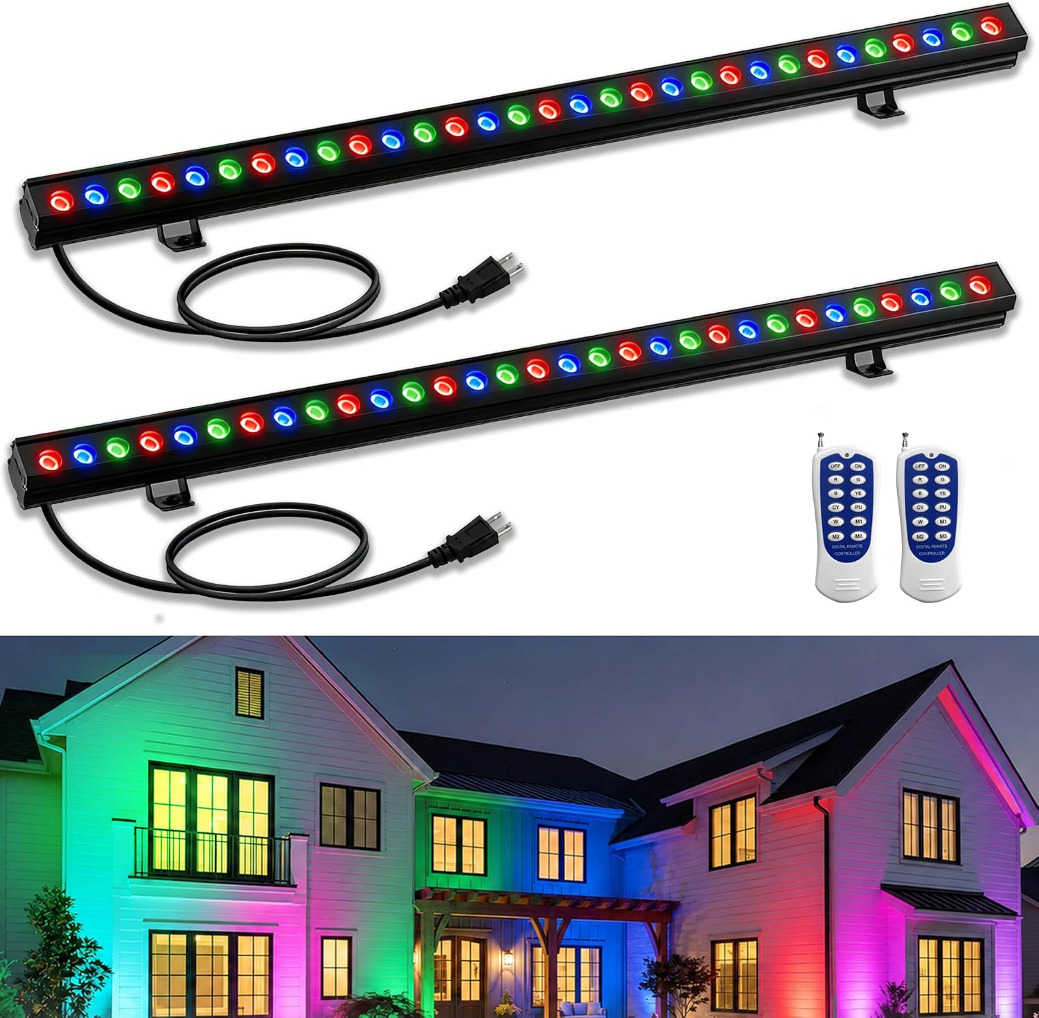 Color Changing Outdoor - 2-pack RGB Wall Washer Verlichting 100W
