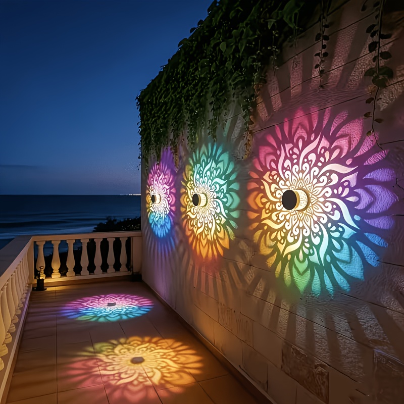 Wall Lighting Outdoor - 1/2/4 pakketten zonne-aangedreven hekverlichting, met mandala-patroonontwerp,