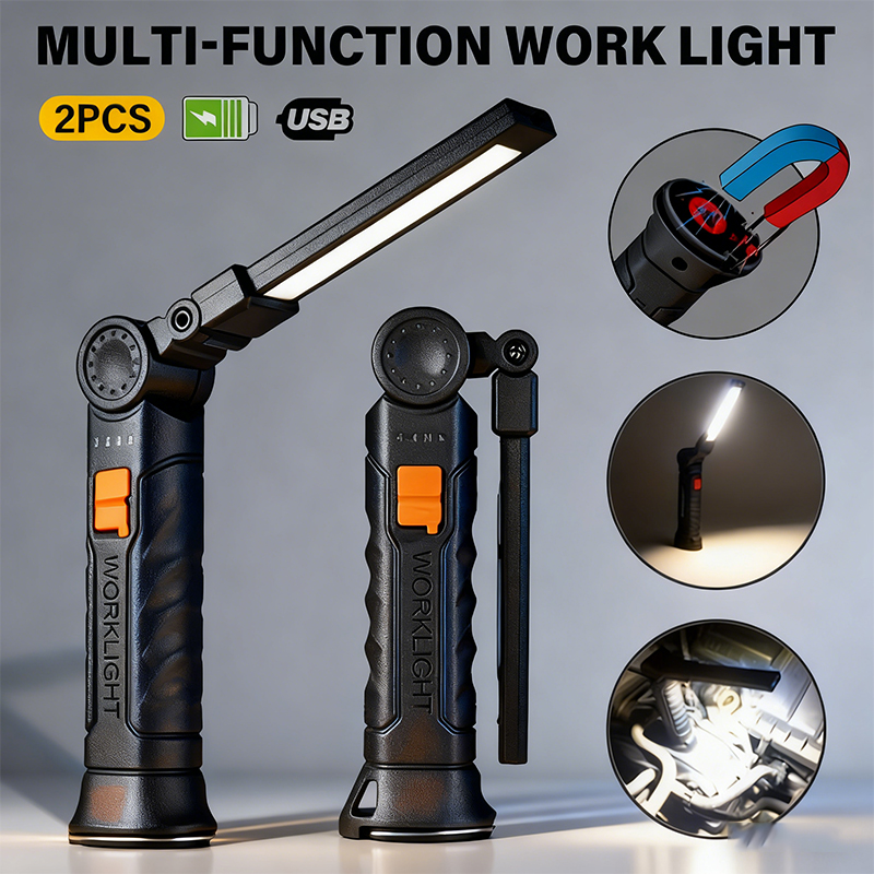 Outdoor Lighting B&Q - Draagbare COB LED-zaklamp USB oplaadbare werklamp
