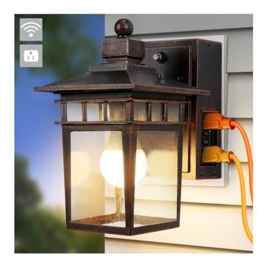 Outdoor Lighting No Outlet - Buitenverlichting met GFCI-aansluiting, schemer-tot-dageraad veranda verlichting
