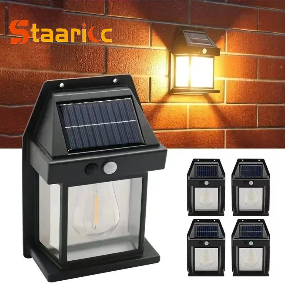 Outdoor Lighting Diy - Buitenlamp met zonne-energie, tungsten, bewegingsmelder, IP65