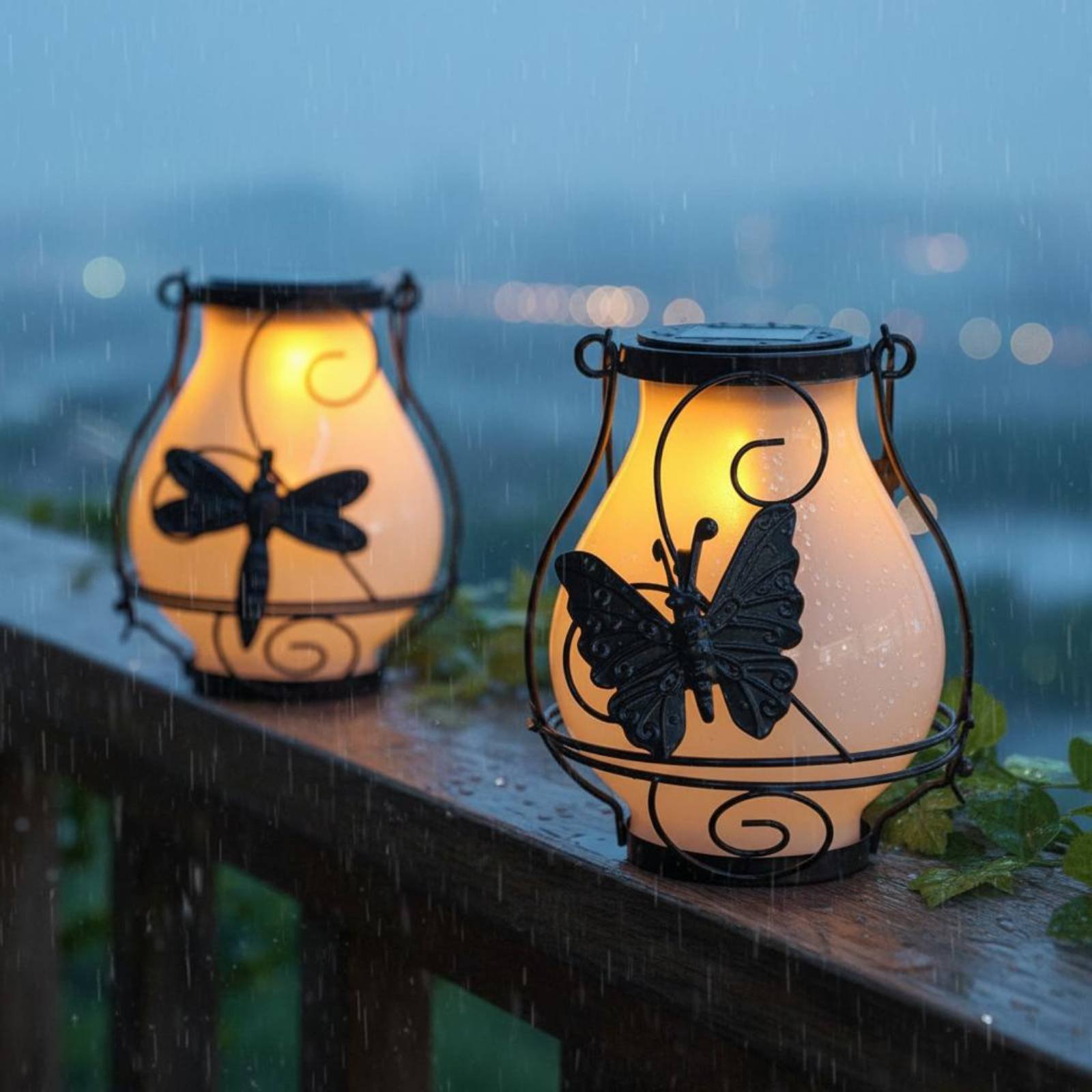 Wall Lighting Outdoor - Zonne-vlinderlantaarn Waterdichte vlinder-zonnelantaarn Decoratief tuinlicht Eenvoudig