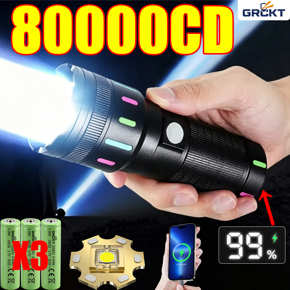 Outdoor Lighting B&Q - 80000CD Meest krachtige LED-zaklamp, krachtige tactische