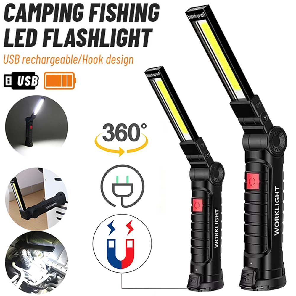Outdoor Lighting B&Q - LED COB-zaklamp USB oplaadbare zaklampinspectielamp met