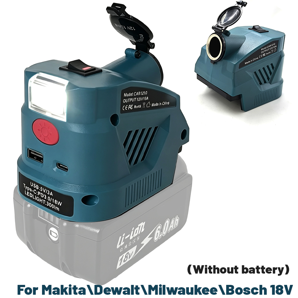 Outdoor Lighting Milwaukee - 12V Auto Sigarettenaansteker Adapter voor Makita\Dewalt\Milwaukee\Bosch