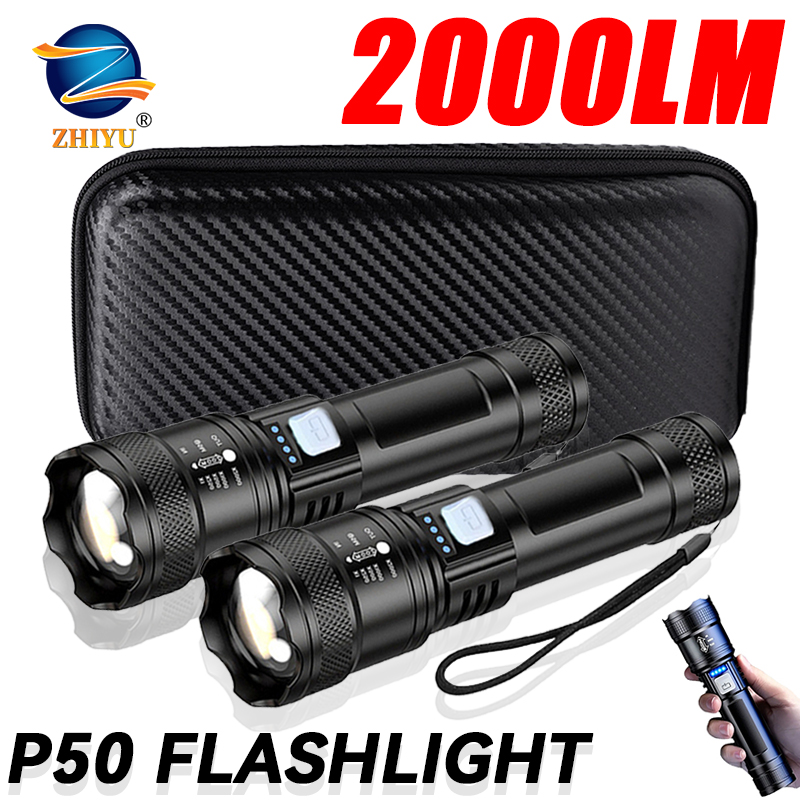 Outdoor Lighting Diy - Tactische LED-zaklamp 2000LM USB oplaadbare waterdichte