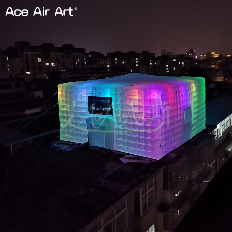 Opblaasbare kubustent met LED- - Outdoor Lighting No Outlet recensie en prijs