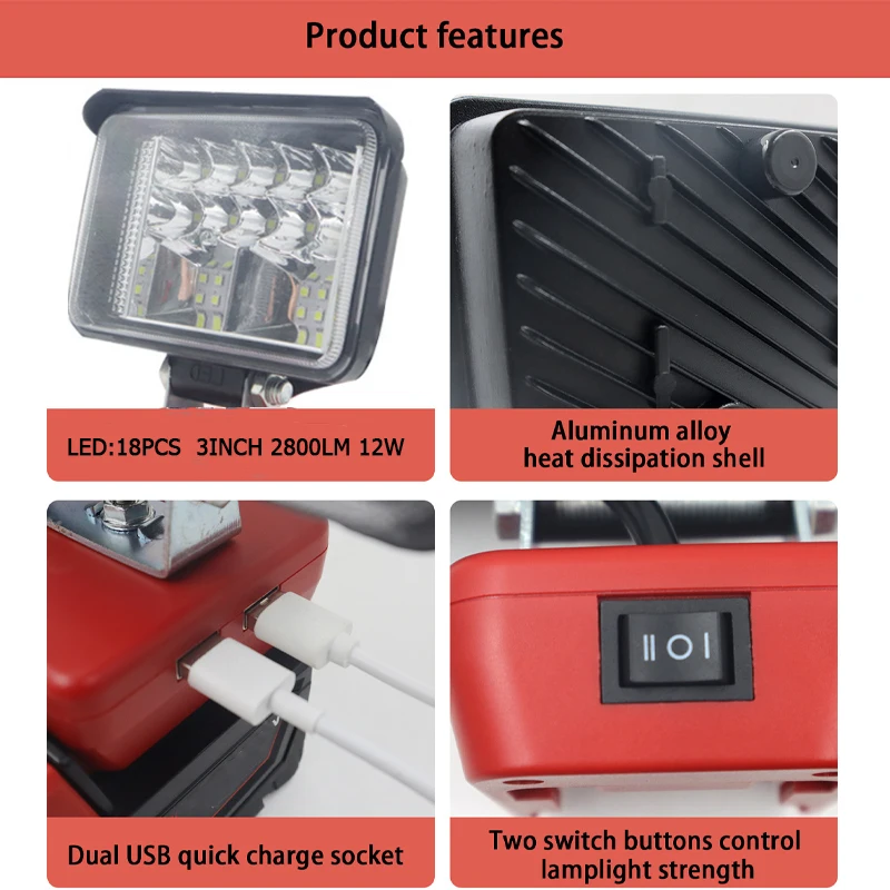 ZWINCKY 12W LED-werklamp voor  - Outdoor Lighting Milwaukee recensie en prijs